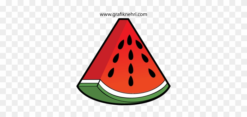 Kapruz Dilimi Vektörel Çizim - Cartoon Watermelon #179517