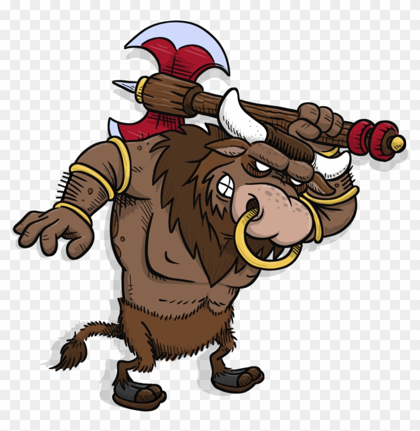 Minotaur Cartoon Kids - Minotaur Clipart Png #180367