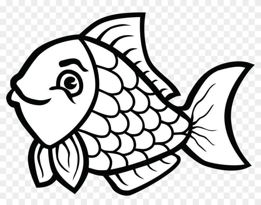 Free Clipart Of A Fish - 색칠 도안 #180519
