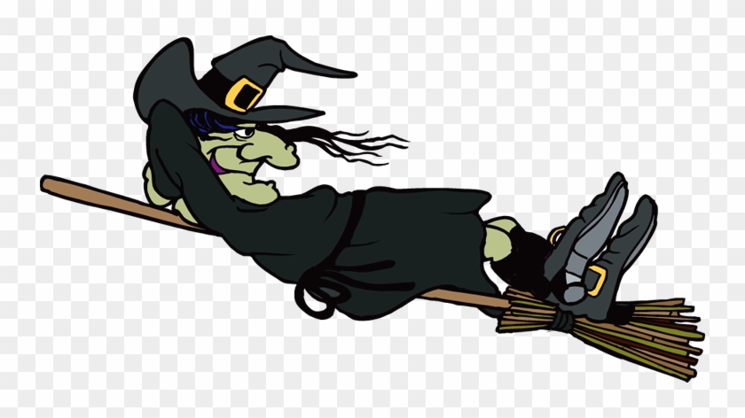 Witch Clipart - Witch Flying On Broom Gif #180955