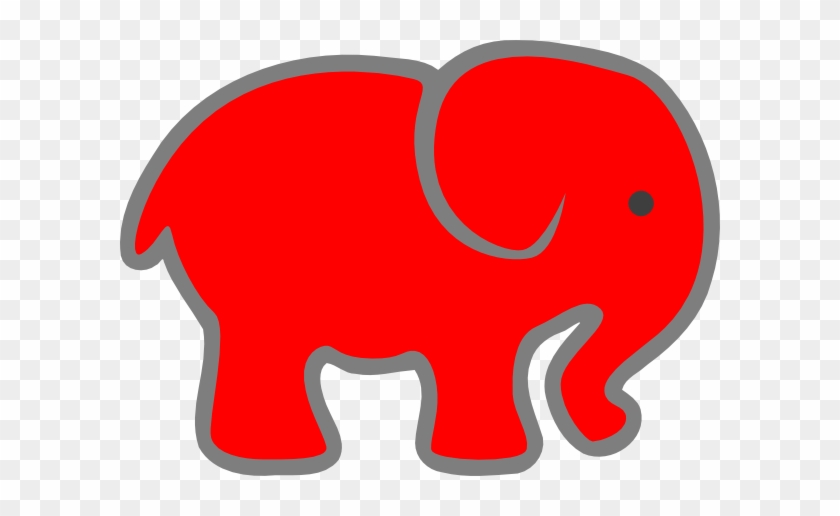 Red Baby Elephant Clip Art - Red Baby Elephant #181705