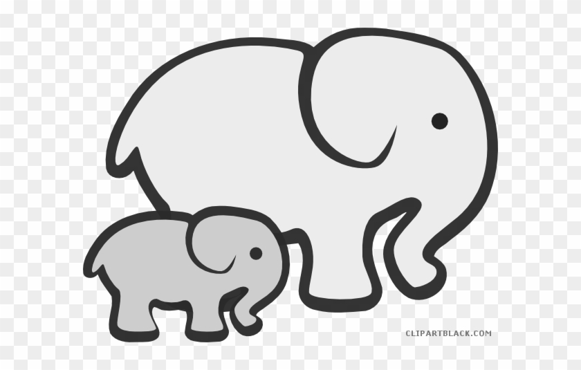 Baby Elephant Animal Free Black White Clipart Images - Stickers Black And White #181799
