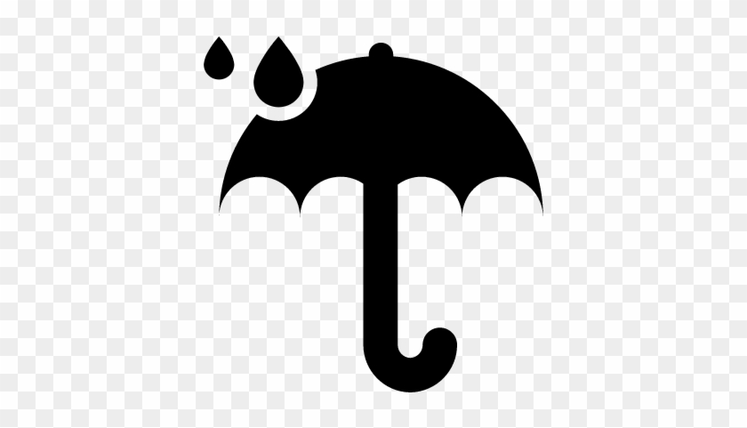 Umbrella And Raindrops Vector - Icono Paraguas #1027602
