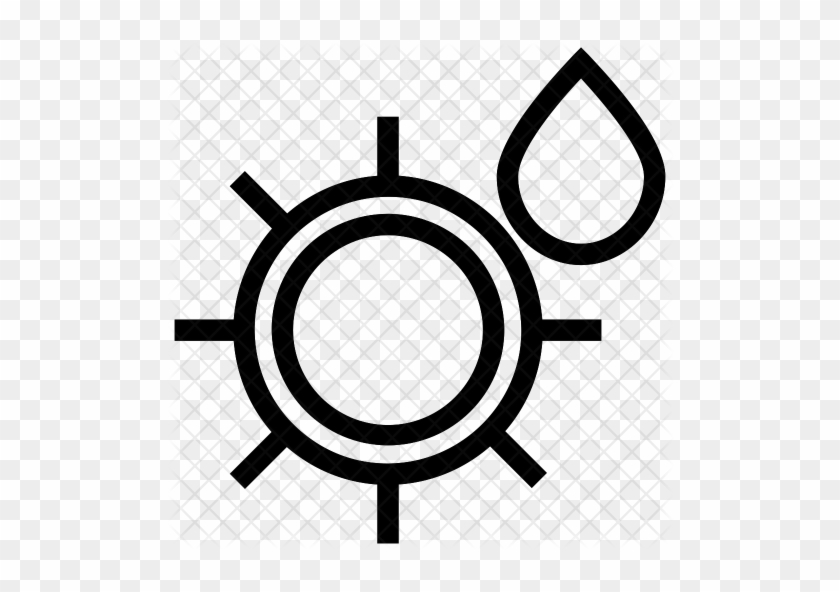 Sun With Rain Drop Icon - Gas Well Map Symbol #1027608