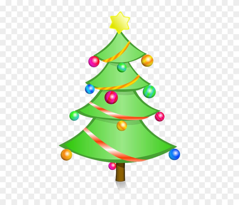 Black, Glass, Decorated, Outline, Tree, White - Christmas Tree Png Vector #1027639