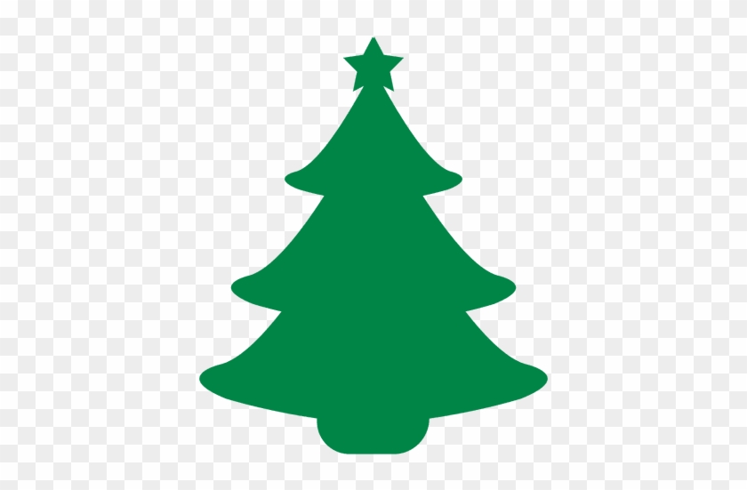 Árbol De Navidad Plana Verde Transparent Png - Christmas Tree Silhouette #1027960