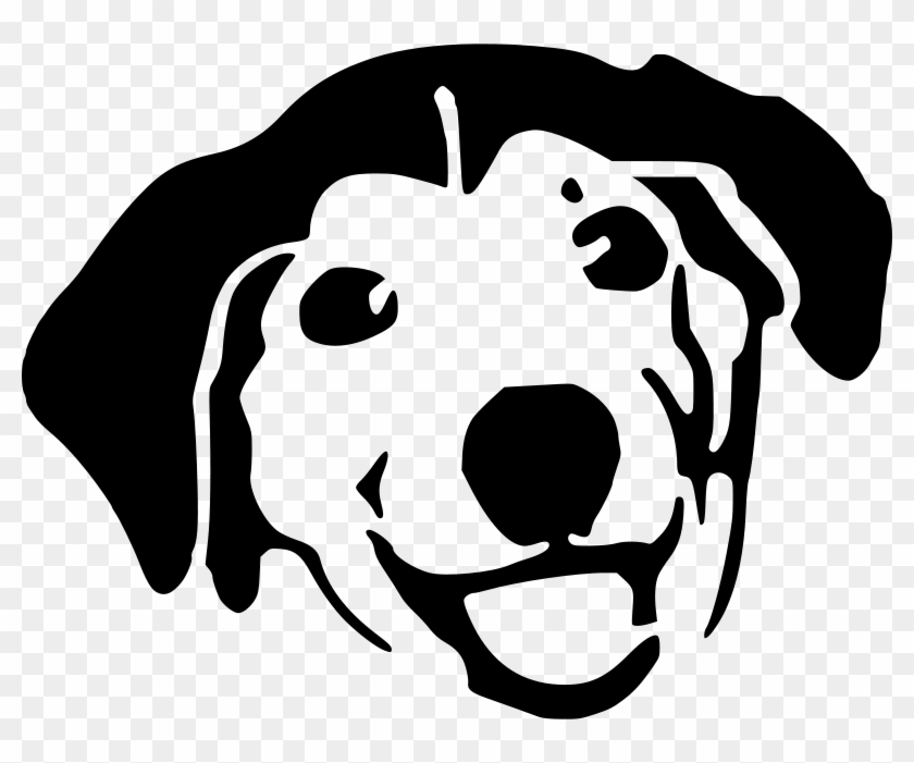 Dog Face Cartoon Black And White #1029221