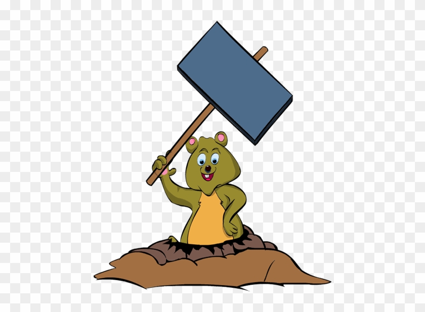 Clip Art Groundhog Day Burrow Rodent Signboard - Clip Art #1029627