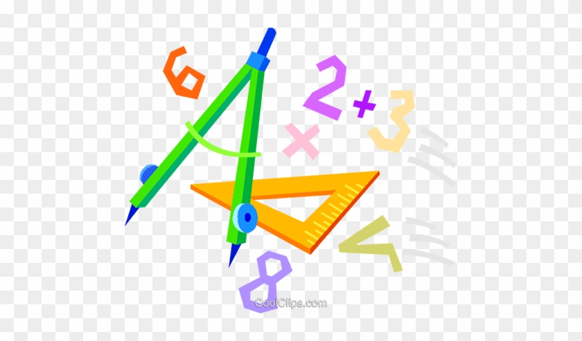 School Math Supplies Royalty Free Vector Clip Art Illustration - Maths #1029714