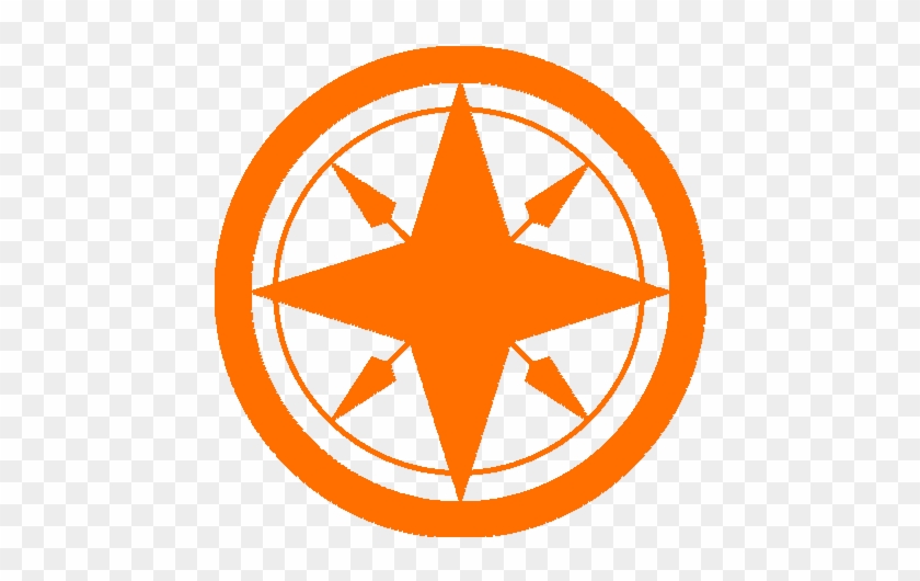 Arrow Compass Orange - Haunted House Clip Art #1029753