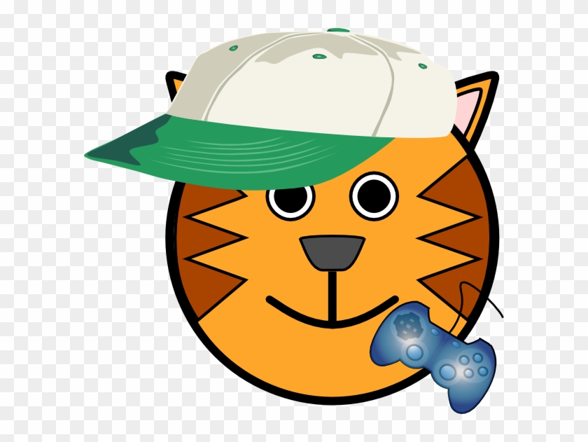 Brother Cat Clip Art At Clker - Cartoon Tiger Face #1029851