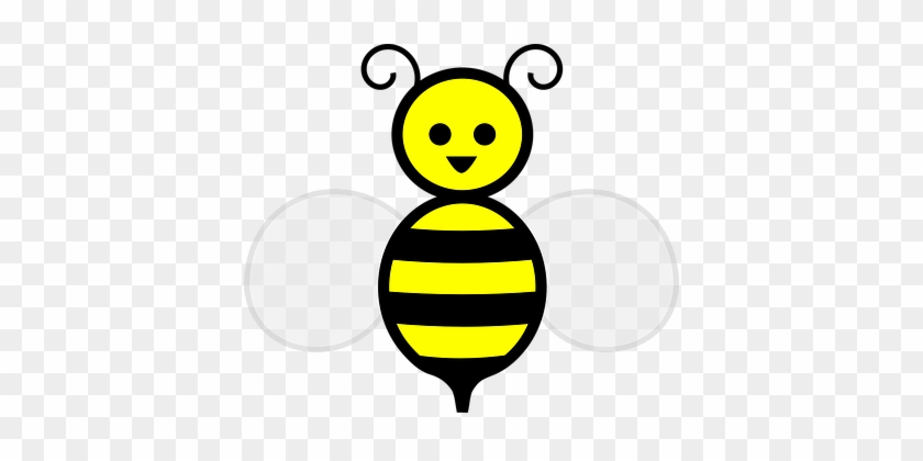 Honey Bee Stripes Wings Curly Antennae Bee - Honey Bee Cartoon #1030285