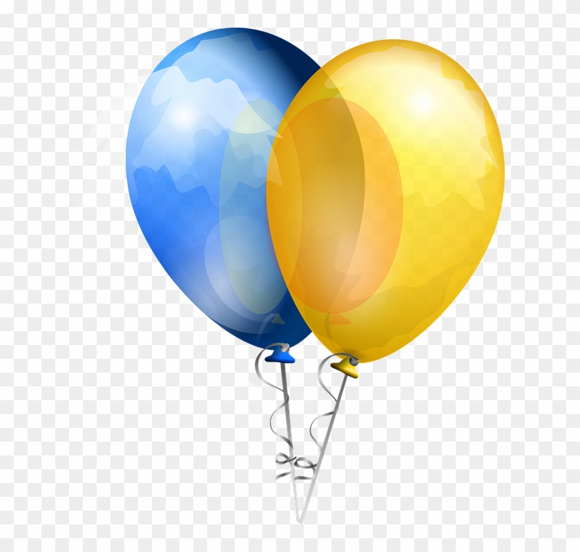 Blue And Yellow Balloons Png #1030384