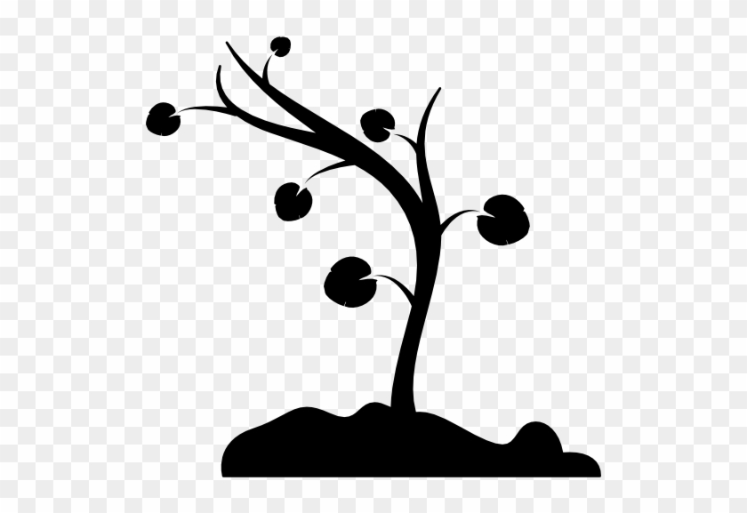 Tree Curved To Left With Few Leaves And Branches Free - Draw Drawing Save Electricity #1031128