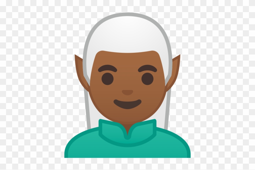10922 Man Elf Medium Dark Skin Tone Icon - Dark Skin #1033786