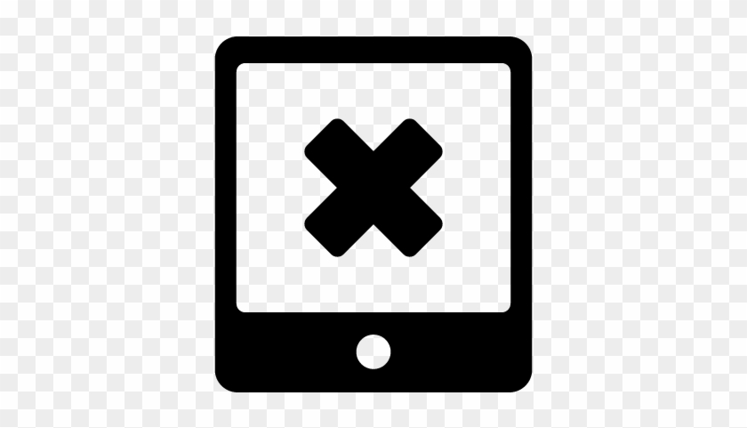 Ipad With Cancel Sign Vector - Tablet Computer #1033844