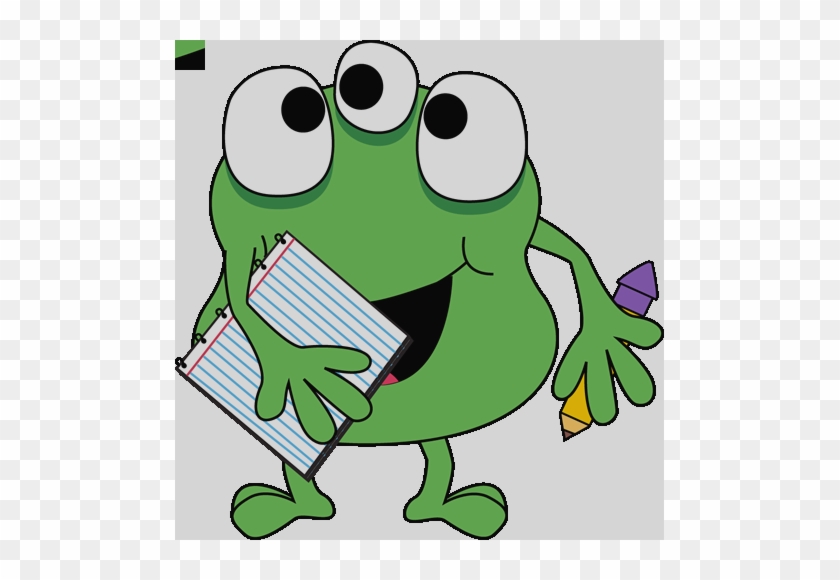 Monster With Notebook And Pencil Clip Art Clipart Notebook - 30 Day Writing Workout For Kids - Pink Version: Using #1033862