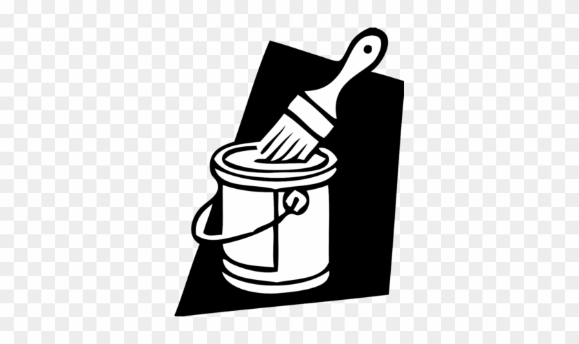 White Paint Brush Clipart - Paint Bucket Clip Art #1033973