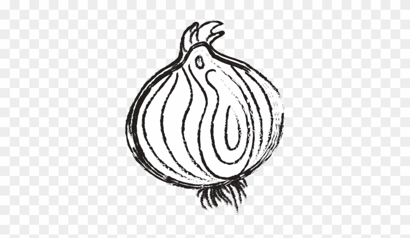 Figure Fresh Onion Natural Vegetable Nutrition - Line Art #1034278