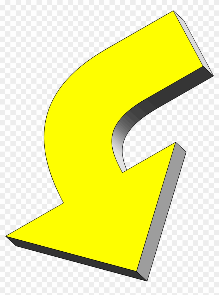 Yellow Curvey Arrow Png #1036242