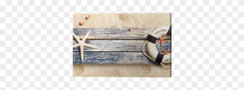 Quadro Em Tela Vida Lifebuoy E Marinha Em Placas De - Navy #1036970