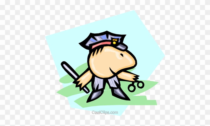 卡通警察免版税矢量剪贴画插图 - Cartoon Policeman #1037125