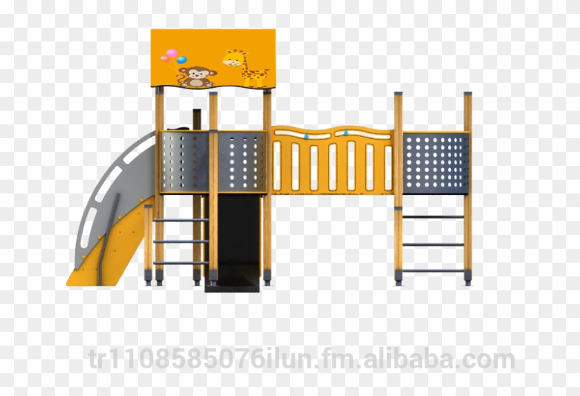 Wooden Playground With Rope Climbing - Playground #1037886