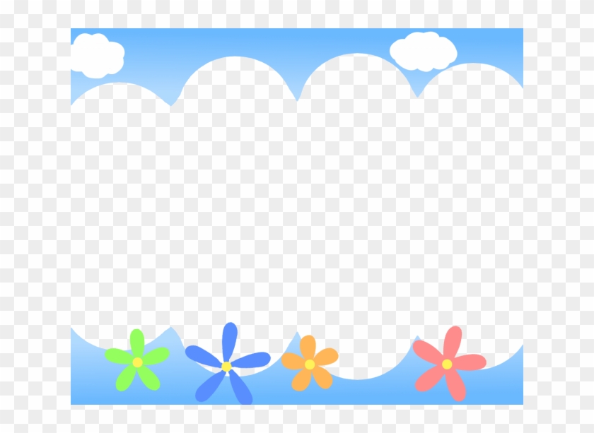 空とお花フレームのイラスト - Yacht #1038305