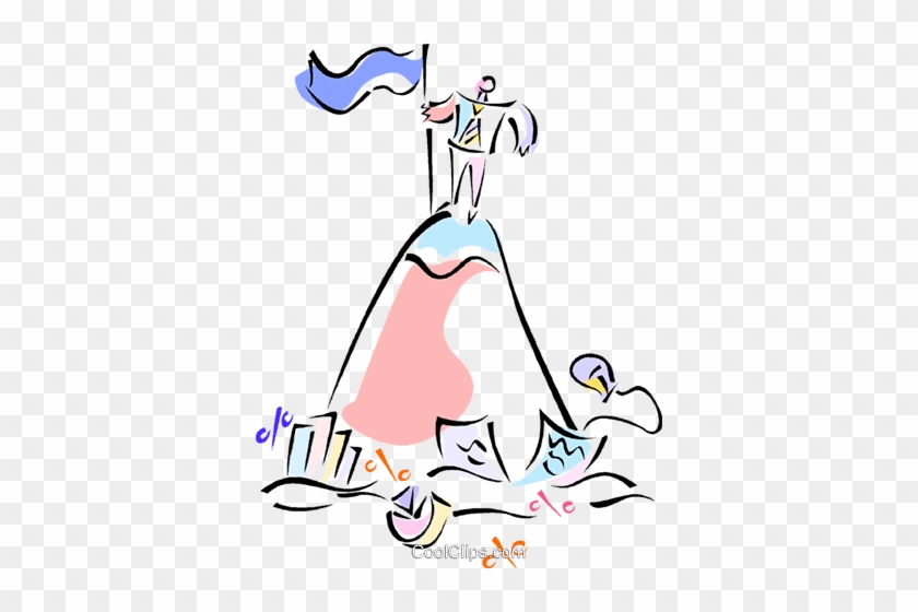 Man On The Summit Of Mountain Royalty Free Vector Clip - Man On The Summit Of Mountain Royalty Free Vector Clip #1039053