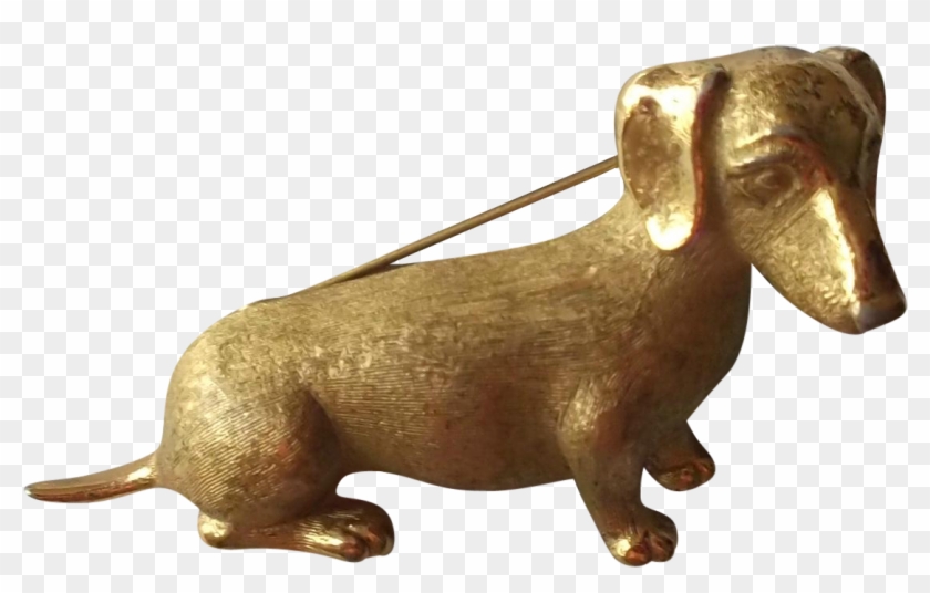 Crown Trifari Vintage Dachshund Pin Brooch - Dachshund #1039575