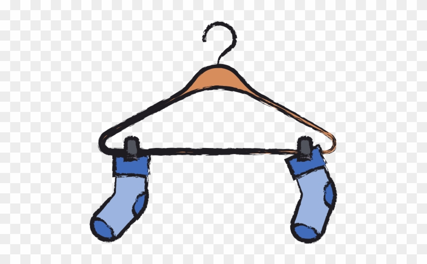 Colored Blurred Silhouette Of Pair Of Socks In Clothes - Vector Graphics #1041650