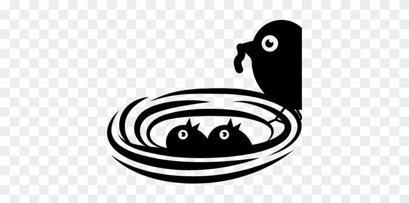 Newborn Birds In Nest Being Nourished By Mother Bird - Birds Nest Icon #1042029