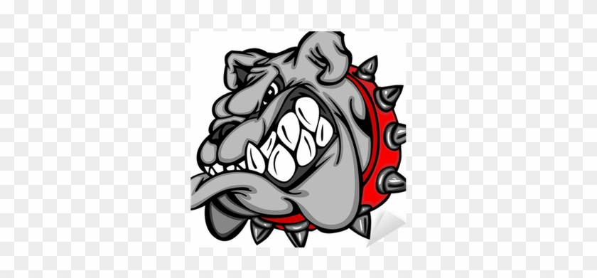 Bulldog Mascot Cartoon Face Illustration Sticker • - Stiker Bulldog #1042505
