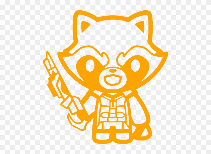 Please Note That The White Image Is A White Sticker - Rocket Raccoon Black And White #1043202