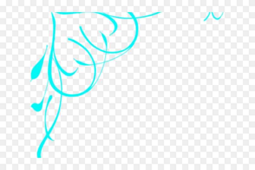Swirl Clipart Light Blue - Fancy Corner Border Transparent Background #1046131
