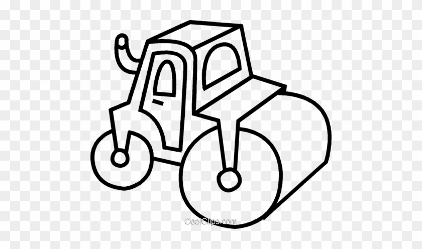 Steam Roller Royalty Free Vector Clip Art Illustration - Steam Roller Clipart Black And White #1047207