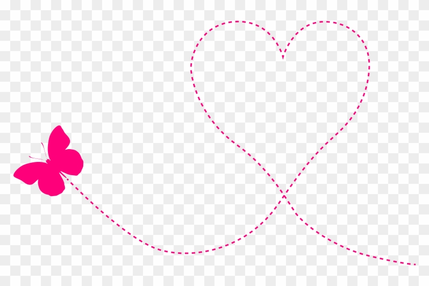 Butterfly Heart Trail Clipart Icon Png - Valentines Day Background For Kids #1047690