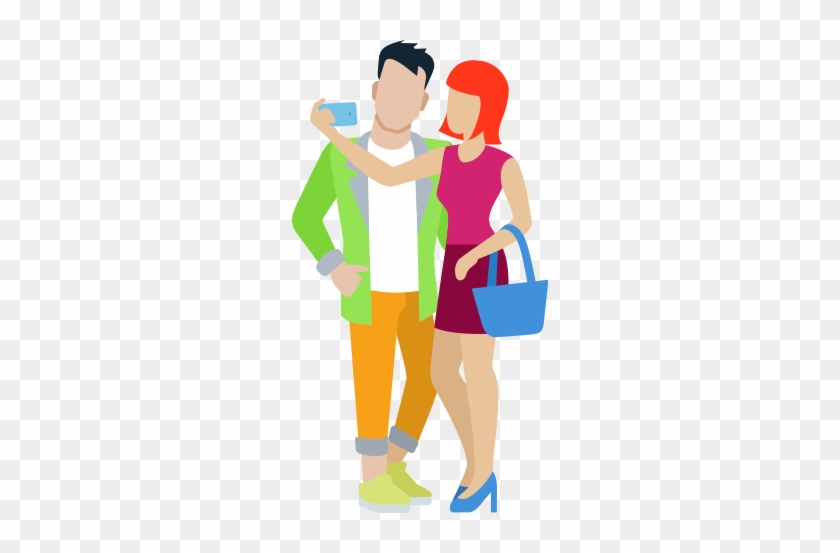Selfie Cartoon Significant Other Illustration - Cartoon #1048569