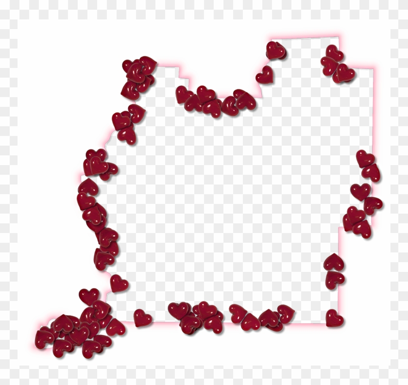 A Map Of Washington With A Pink Glow Outline And Randomly - Floral Design #1049508