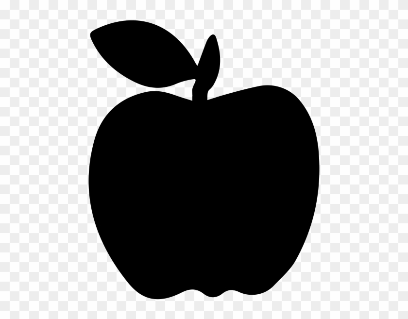 Black And White Icon Of An Apple - Apple #1049582