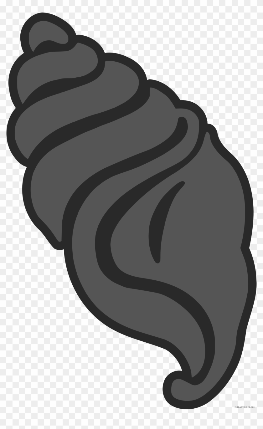 Seashell Animal Free Black White Clipart Images Clipartblack - Seashell Animal Free Black White Clipart Images Clipartblack #1050348
