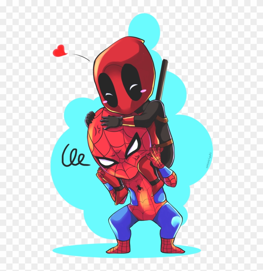 Deadpool And Spidey By Chichiriyuki - Spiderman And Deadpool Fan Art #1050762