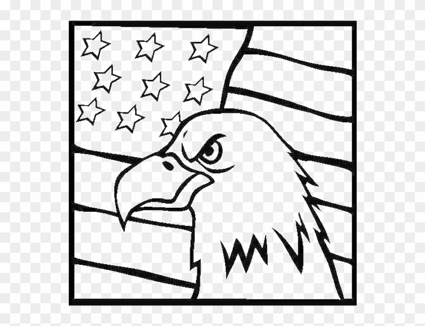 American Eagle And Us Flag Celebrating Veterans Day - Eagle And Flag Coloring Page #1051079
