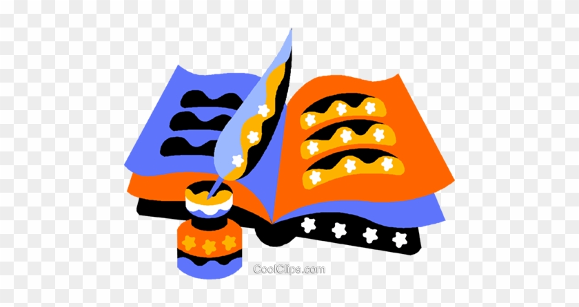 Book, Pen Royalty Free Vector Clip Art Illustration - Book, Pen Royalty Free Vector Clip Art Illustration #1051293