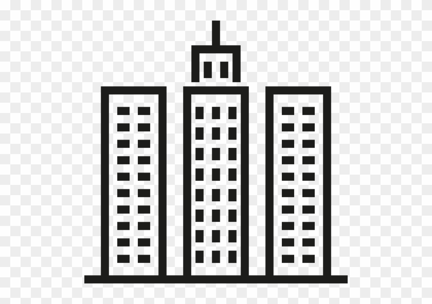 Skyscrapper Free Icon - Office Building Clipart Black And White #1051566