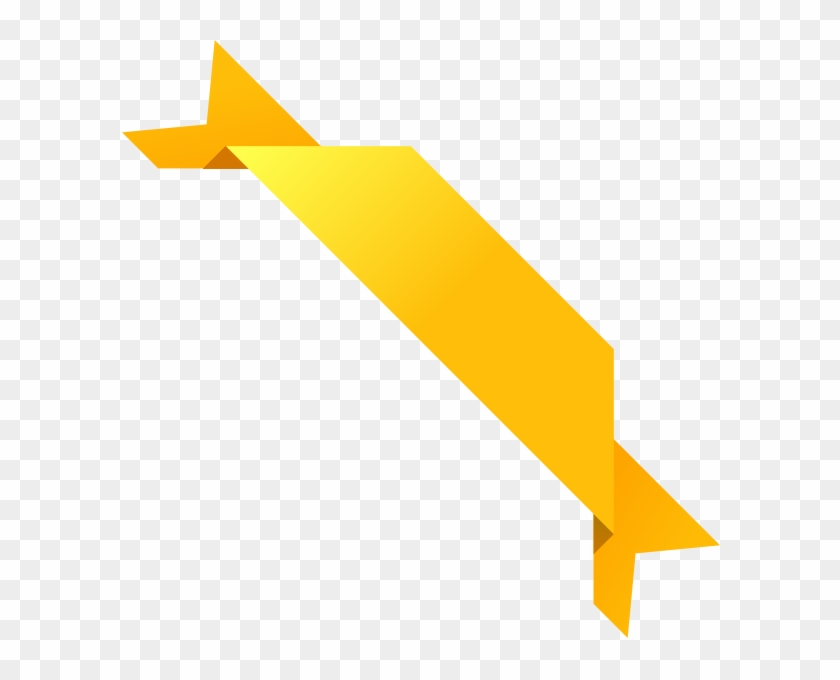 Corner Ribbon03 Yellow Vector Data Svg Vector Public - Ribbon Vector Png Yellow #1052322