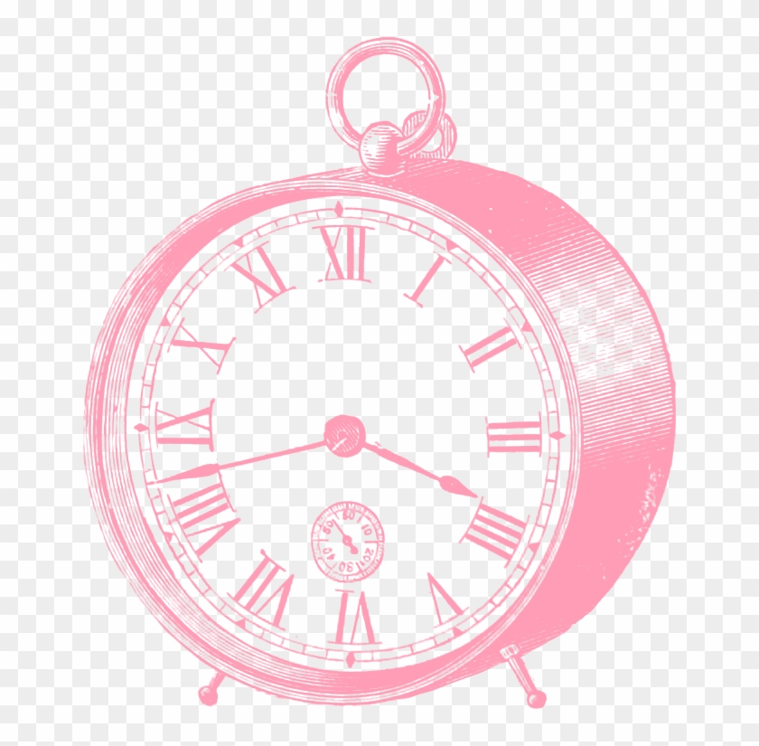 Download Pink Vintage Clock Png Clip Art - Roman Numeral Watch Face #1052576
