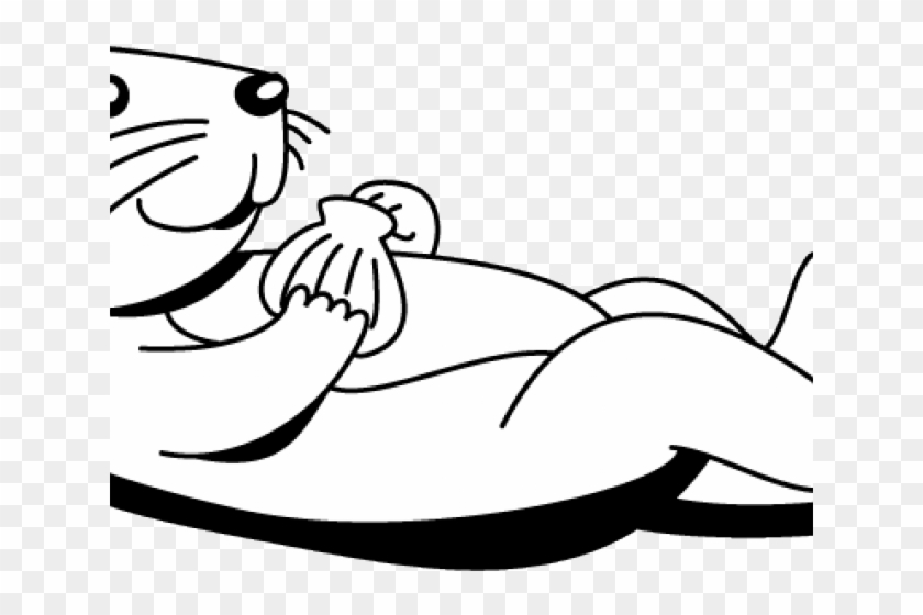 Sea Otter Clipart Black And White - Otter Clipart Black And White #1052668
