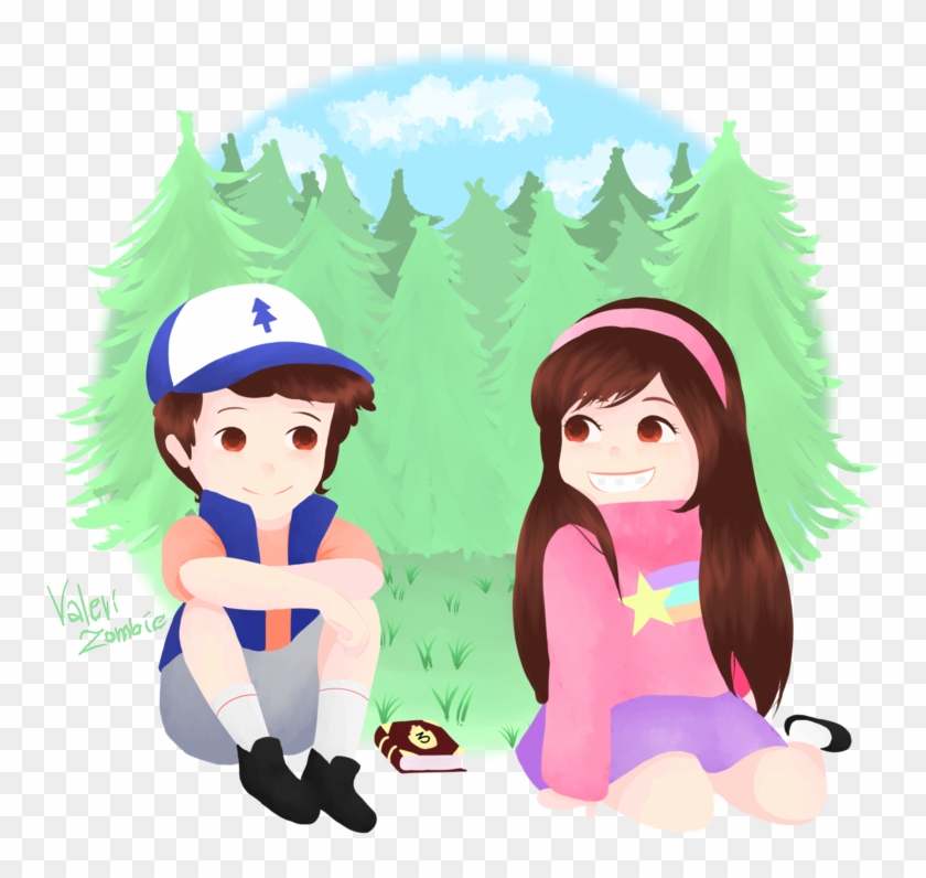 Dipper And Mabel By Valerizombie - Cartoon #1053956