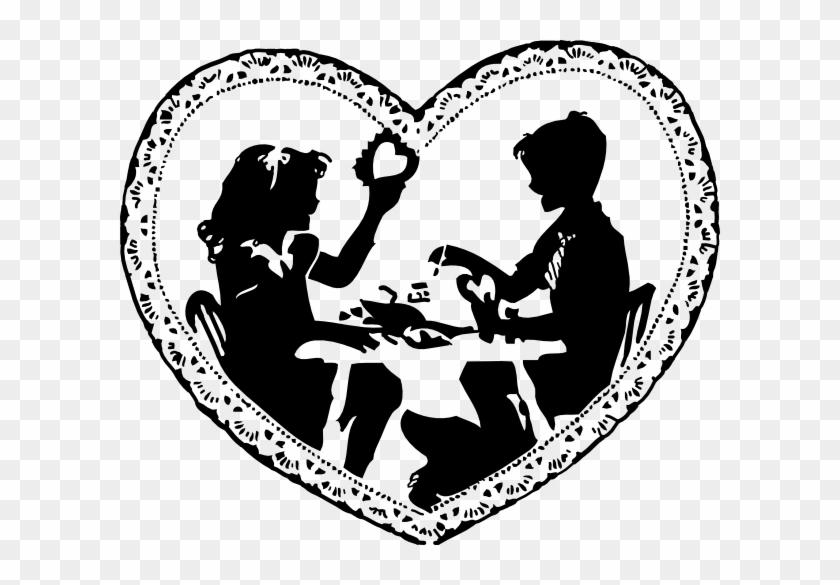 Black And White Valentine Clip Art - Black And White Valentine #1053997